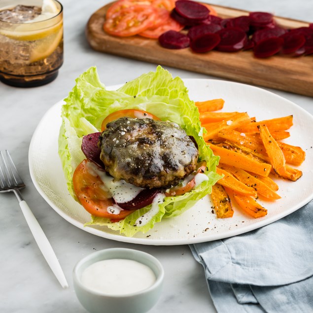Naked Beef Cheeseburgers With Beetroot Garlic Aioli My Food Bag