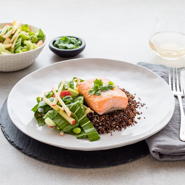Miso Salmon with Asian Salad and Quinoa