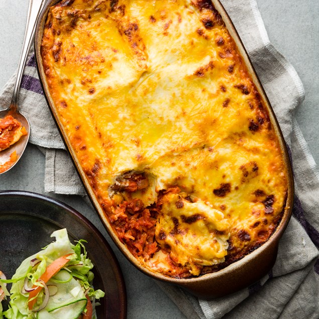 Veggie Lasagne with Iceberg Salad 