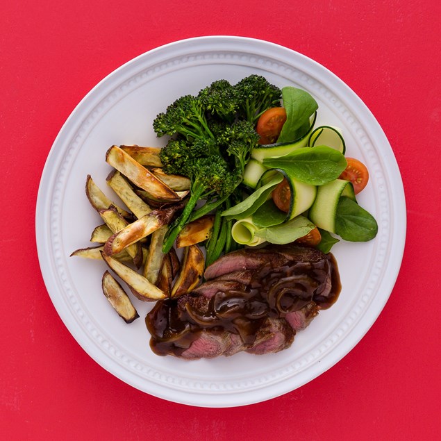 Beef Rump Steaks and Kumara Chips