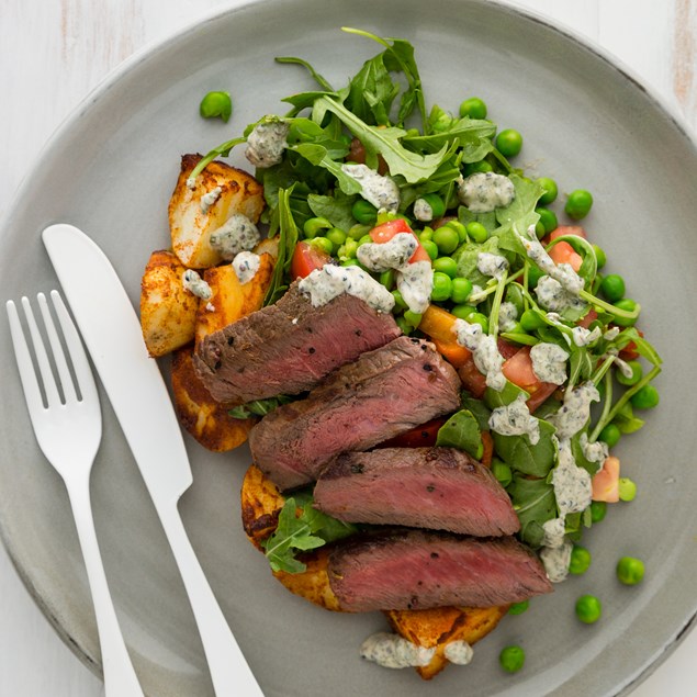 Beef Rump Steak with Chimichurri and Sweet and Sour Capsicum