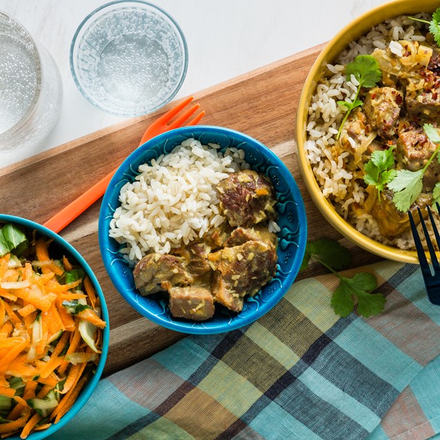 Beef Rendang with Brown Rice & Malaysian Slaw