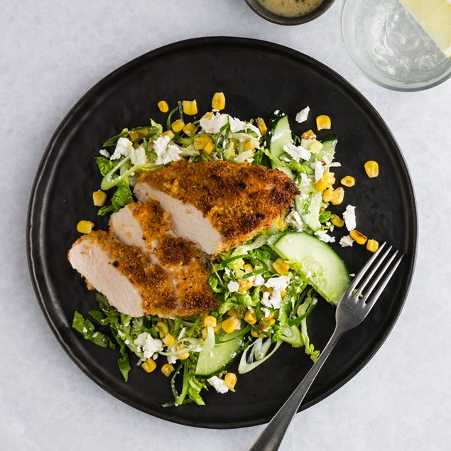 Peri Peri Chicken Salad with Sweetcorn and Tahini Dressing