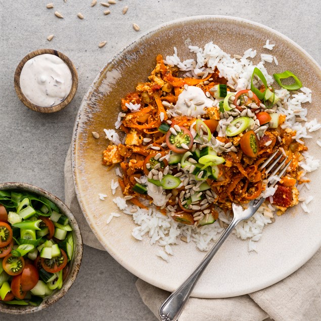 Mexican Tofu with Black Garlic Crema