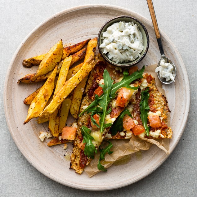 Cauliflower, Ricotta and Parmesan Pizza with Celeriac Remoulade