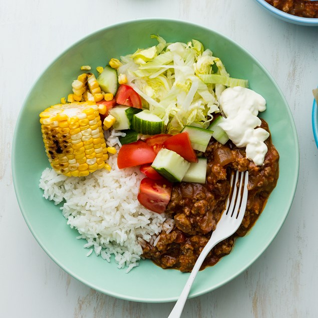 Mexican Beef Bowls with Charred Sweetcorn and Chunky Salsa