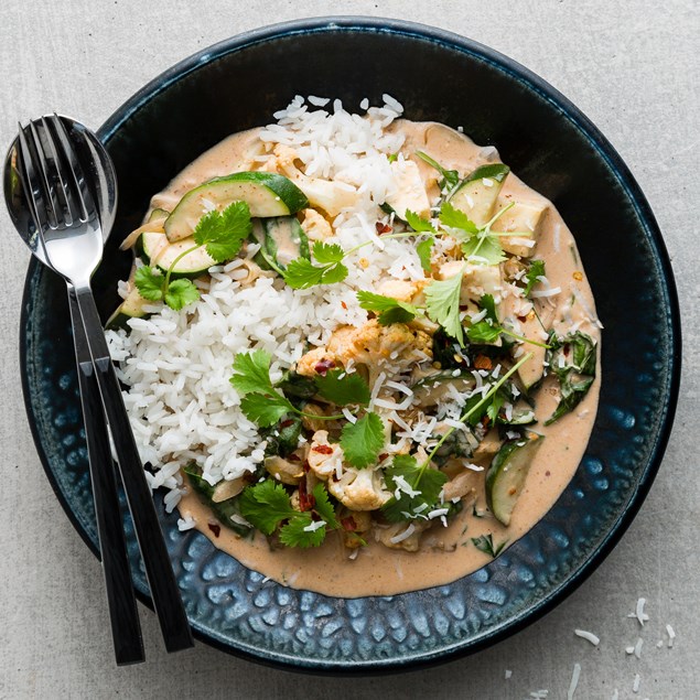 Butter Paneer Curry with Basmati Rice and Coconut 