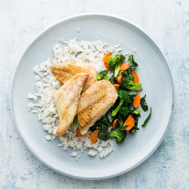 Pan-Fried Fish with Coconut Rice and Chilli Jam 