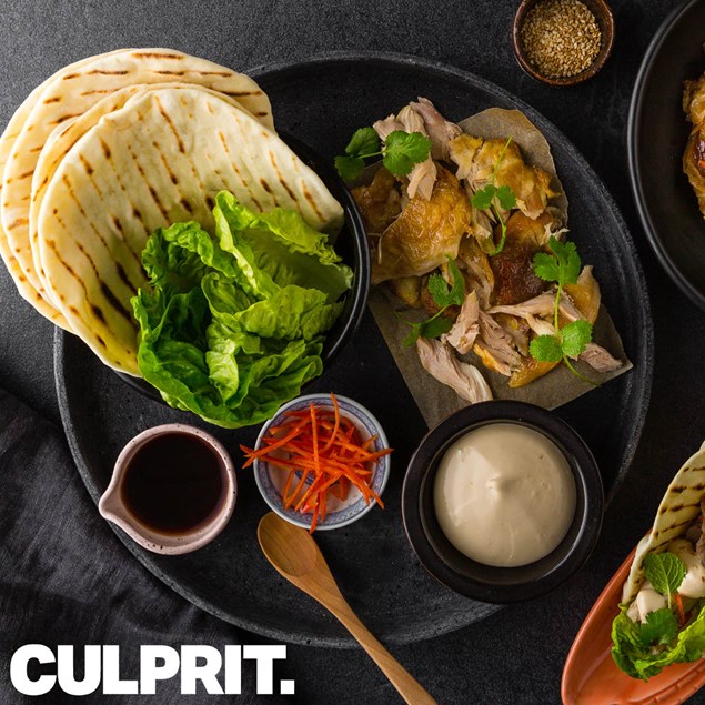 Culprit’s Duck Tacos with Hoisin Sour Cream, Chilli and Sesame