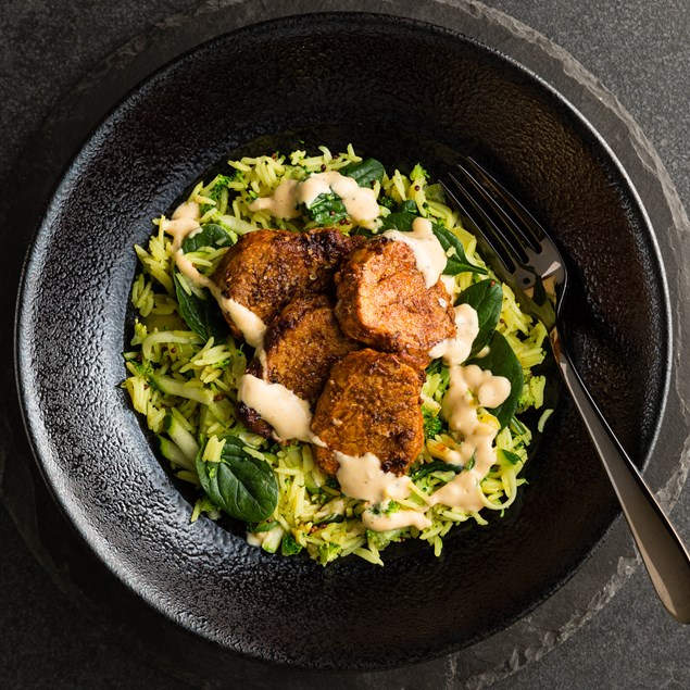 Indian Pork Fillet with Basmati Pilaf and Tandoori Hollandaise