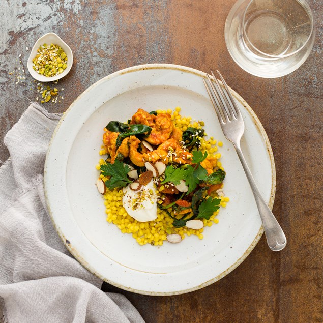 Chicken Tagine with Saffron Pearl Couscous