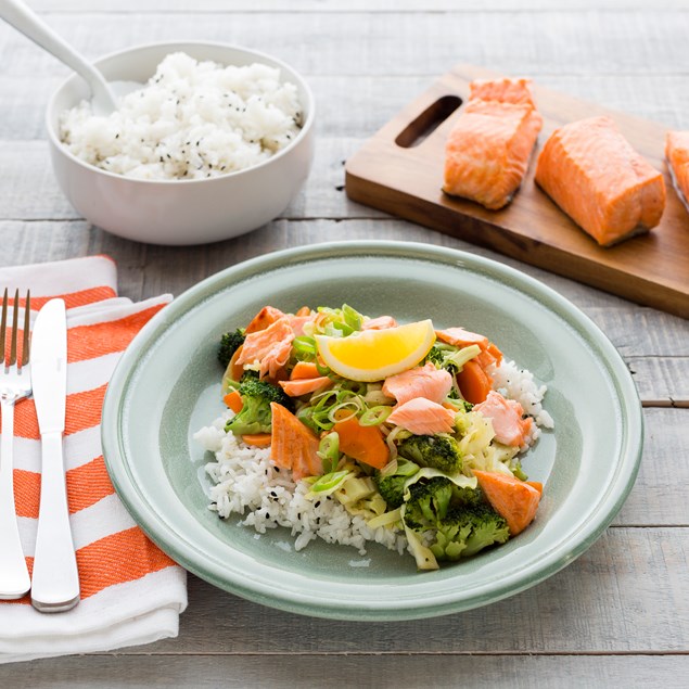 Teriyaki Grilled Salmon with Sesame Rice