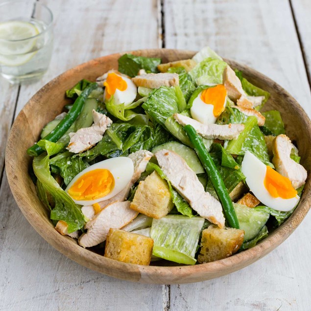 Chicken and Egg Caesar Salad