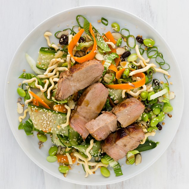 Char Siu Pork with Crispy Noodle Salad