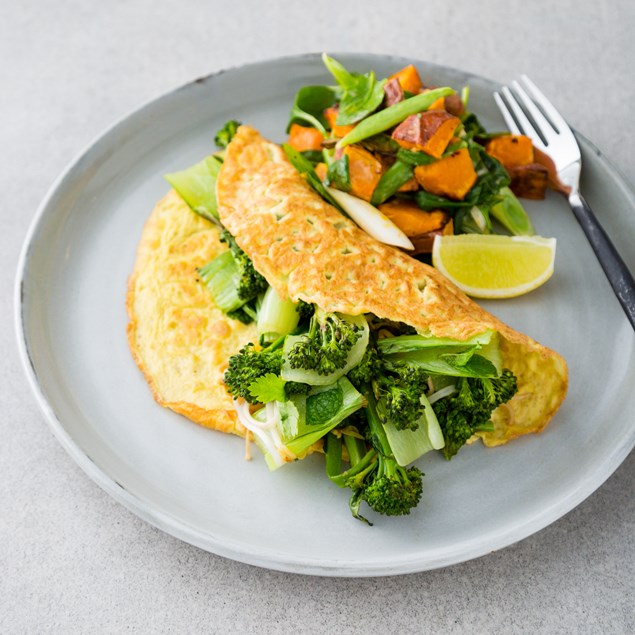 Thai Omelettes with Kumara and Pumpkin Salad