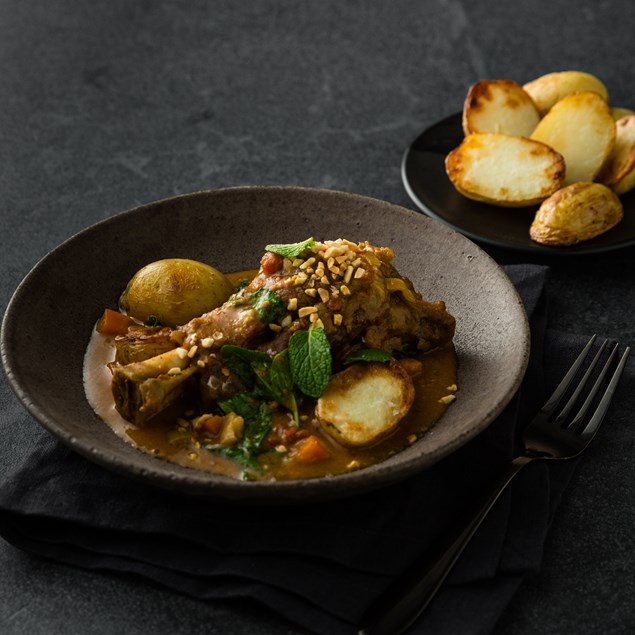 Lamb Shank Massaman with Peanuts and Mint