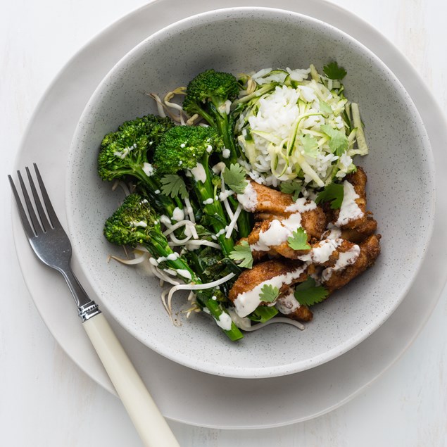 Crispy Chicken Bowl with Sesame Dressing