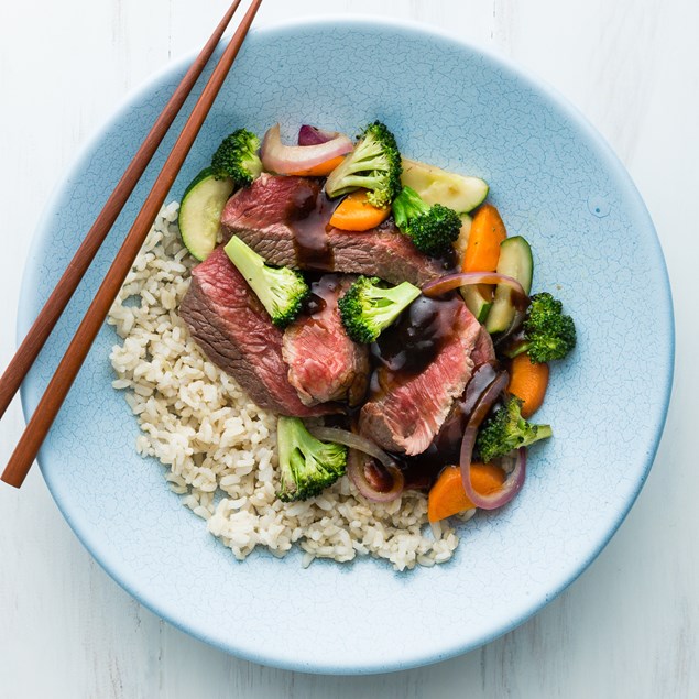 Beef and Broccoli Stir-Fry with Japanese Brown Rice