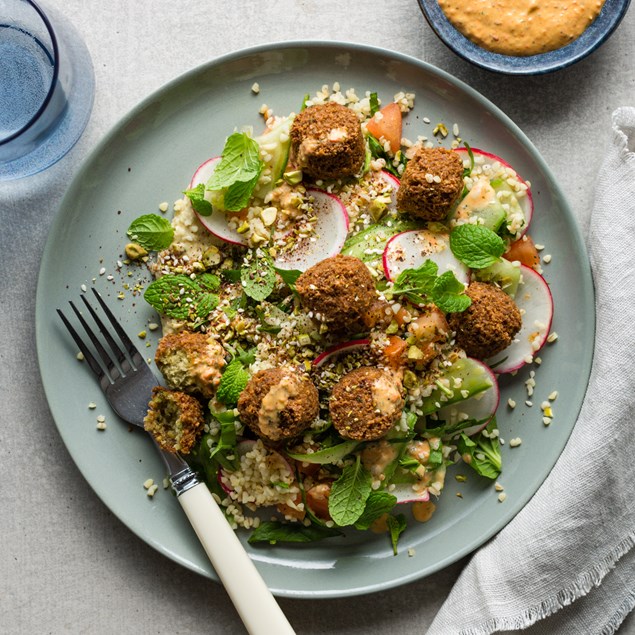 Falafel with Tabbouleh & Eggplant Aioli