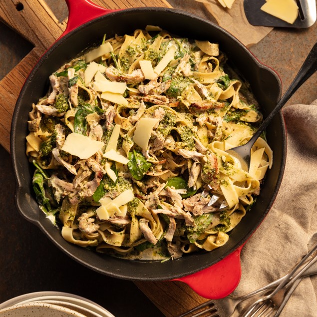Creamy Chicken & Basil Pasta