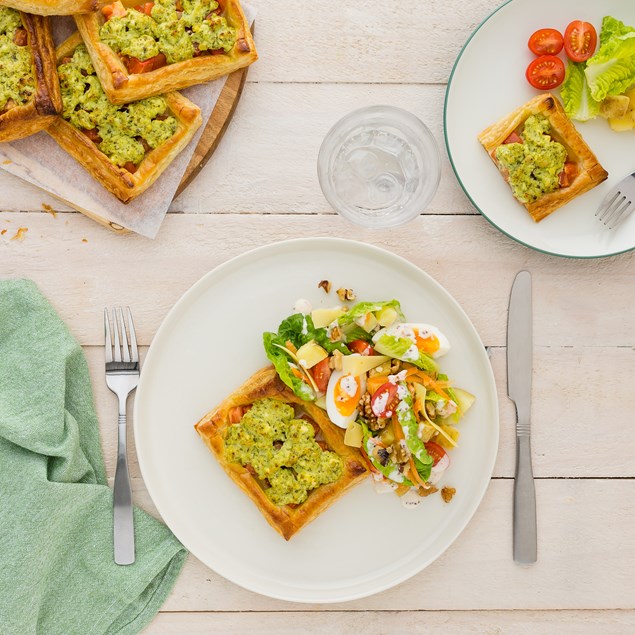 Basil Pesto Veggie Tarts