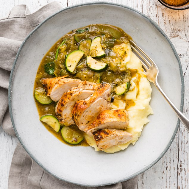 Italian Braised Chicken with Parmesan Mash