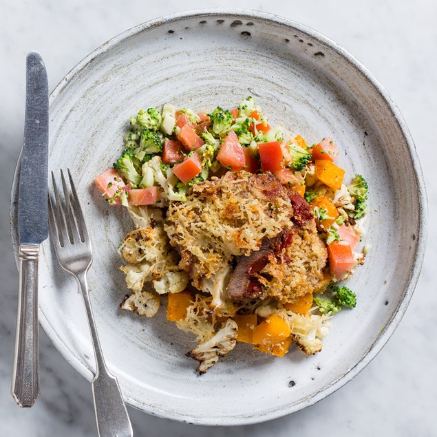 Parmesan-Crusted Beef Pave with Roast Pumpkin