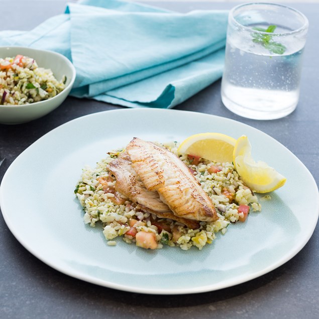 Pan-Fried Fish with Cauliflower Tabbouleh