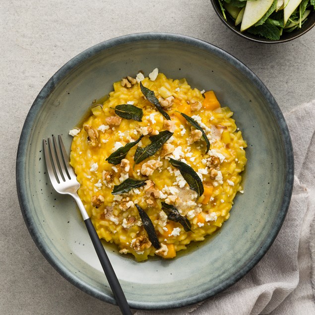 Pumpkin Risotto with Sage Brown Butter and Walnuts