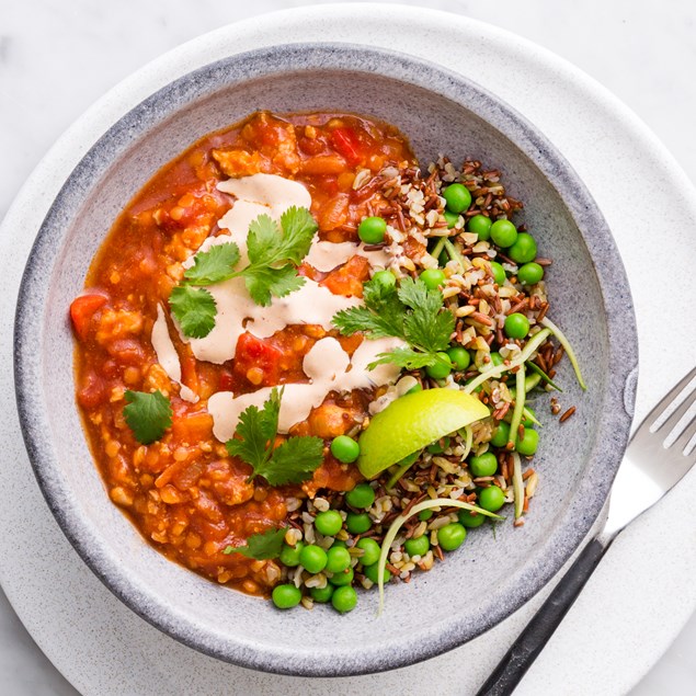 Turkey Chilli with Super Grains and Chipotle Crema