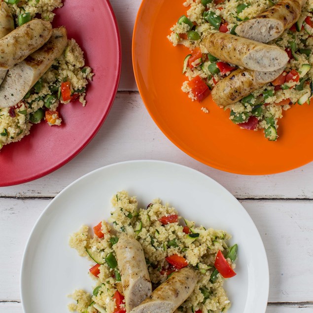 Moroccan Vegetable Couscous with Chicken Chipolatas