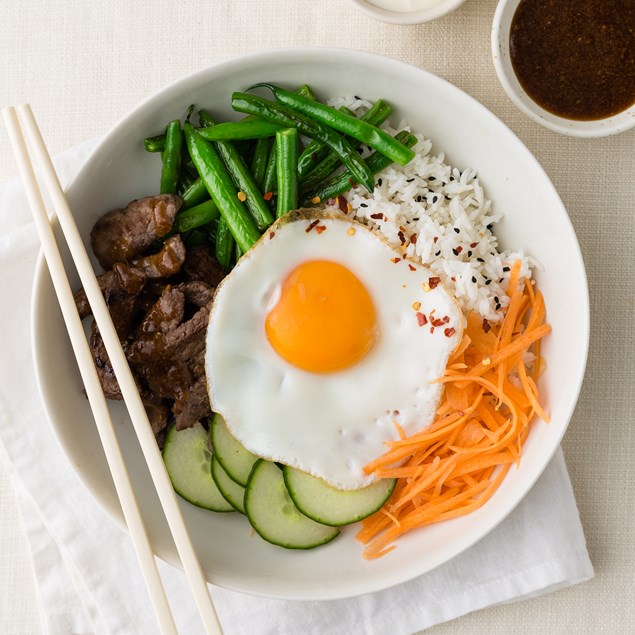 Korean Beef Bibimbap with Sesame Rice
