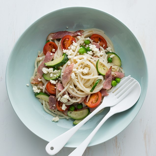 Bacon, Pea and Tomato Carbonara