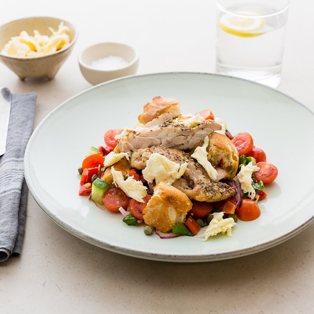 Chicken Thigh with Panzanella Salad