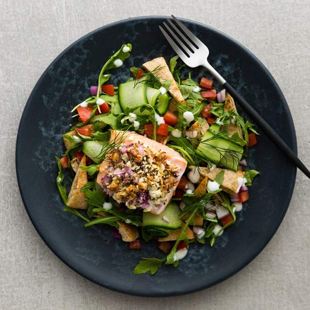 Salmon Tarator with Fattoush Salad