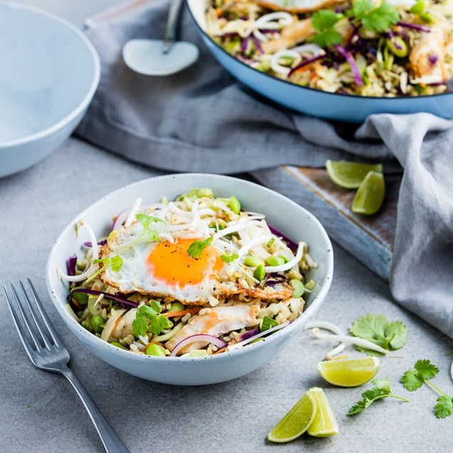 Nasi Goreng with Chicken, Vegetables and Eggs