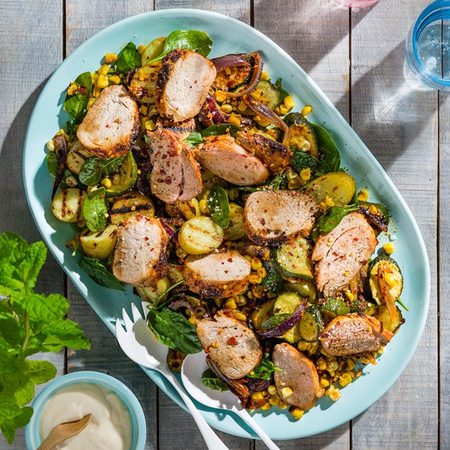 Pork Loin with Braai Salt and Corn Salad