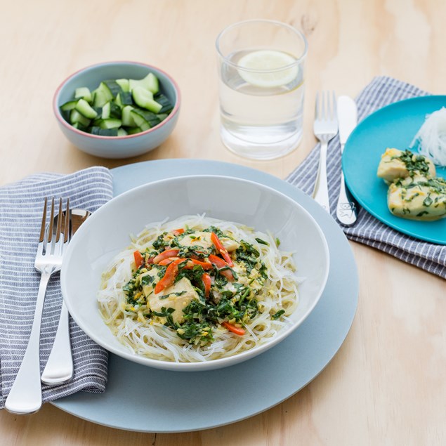Coconut Poached Fish with Vermicelli Noodles