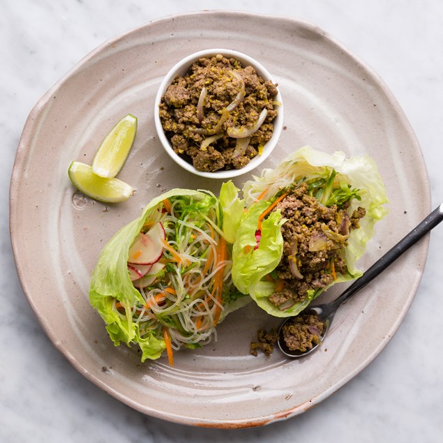 Beef and Pork 'Quick' Laab with Mung Bean Vermicelli