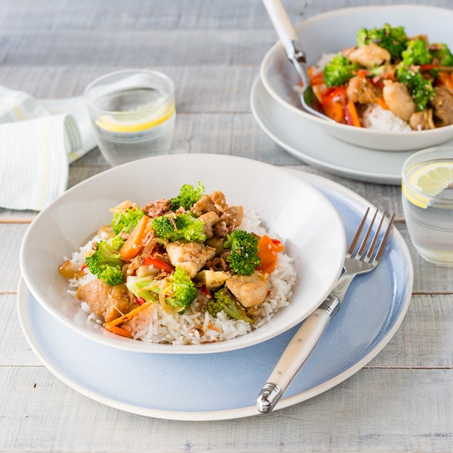 Lemon and Ginger-Glazed Chicken with Jasmine Rice