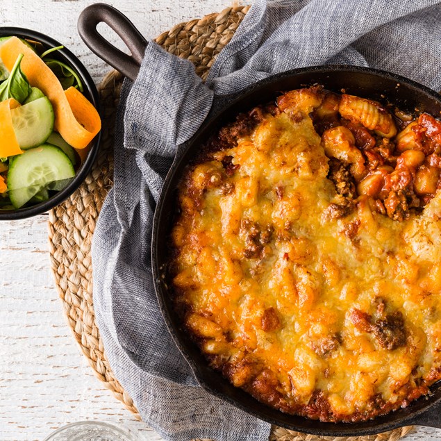 Italian Beef & Gnocchi Bake with Garlic Cream