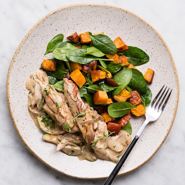 Creamy Chicken with Roasted Kumara