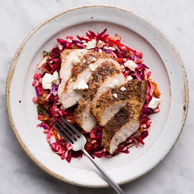 Spiced Chicken Salad with Beetroot and Wheatberries
