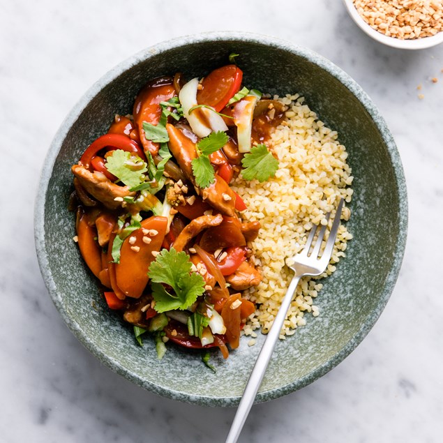 Huli Huli Pork with Freekeh and Peanuts	