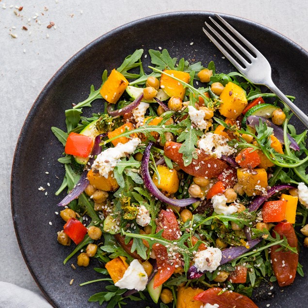 Roast Pumpkin Salad with Citrus Seeded Crust