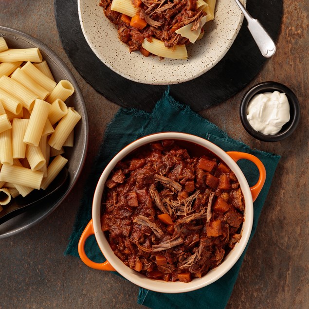 Beef Brisket Ragù with Rigatoni & Parmesan