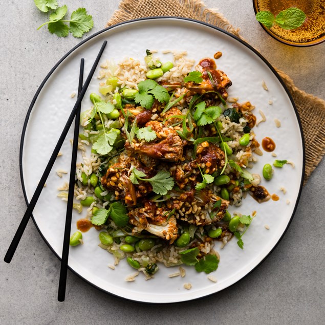Sticky Sesame Cauliflower with Fried Rice