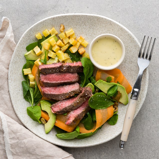 Beef Scotch Fillet with Rocket Salad and Béarnaise 