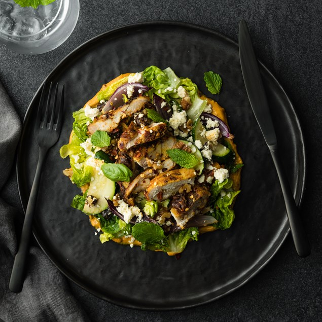 Chermoula Chicken with Balsamic Onion and Pumpkin Salad