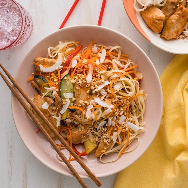 Vietnamese Chicken Noodle Salad with Mango & Coconut